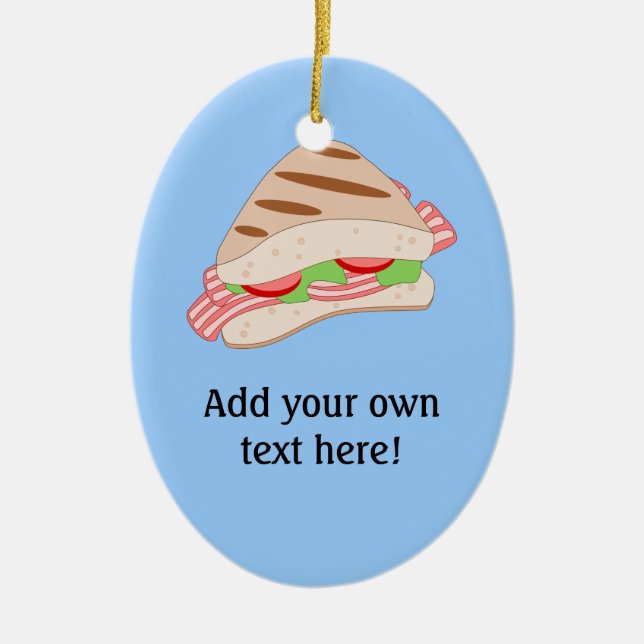 Customise this BLT Sandwich Graphic Ceramic Ornament (Front)