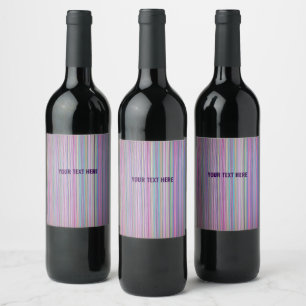 Customise this Broken TV screen Rainbow stripe Wine Label