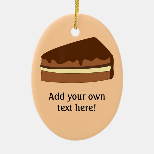 Customise this Chocolate Cake graphic Ceramic Ornament (Front)