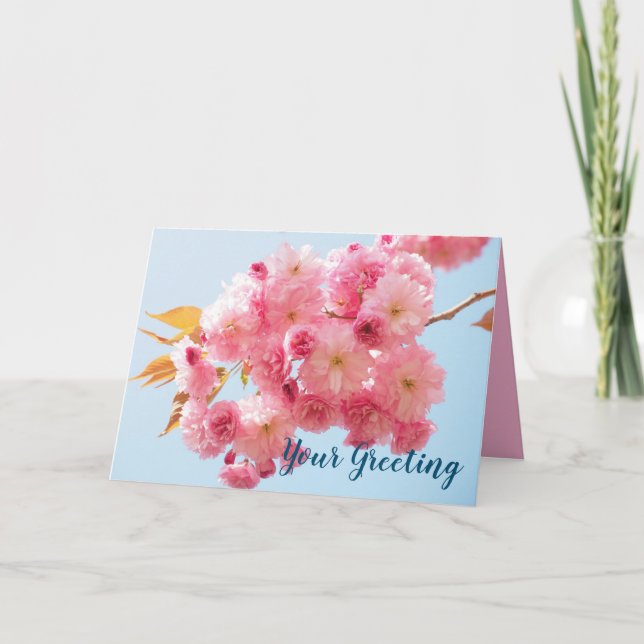 Customise This Double Cherry Blossom Card (Front)