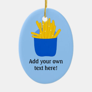 Customise this French Fries graphic Ceramic Tree Decoration