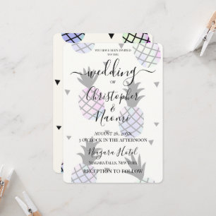 Customise This: Fun Holographic Pineapples Invitation