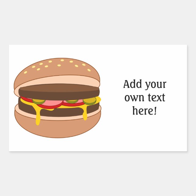 Customise this Hamburger graphic Rectangular Sticker (Front)