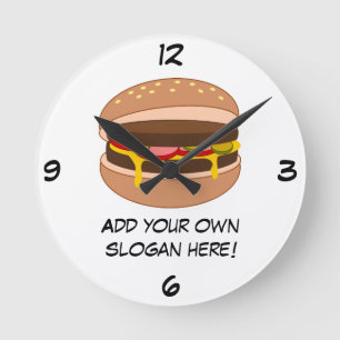 Customise this Hamburger graphic Round Clock
