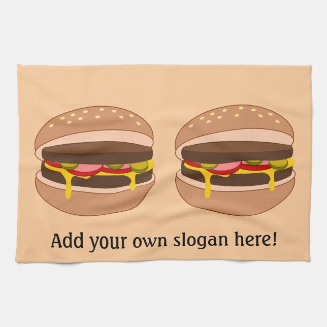 Customise this Hamburger graphic Tea Towel (Horizontal)