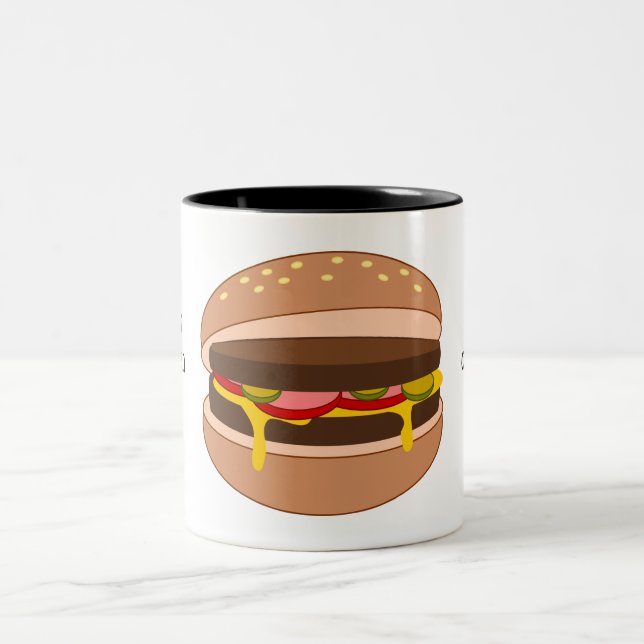 Customise this Hamburger graphic Two-Tone Coffee Mug (Center)