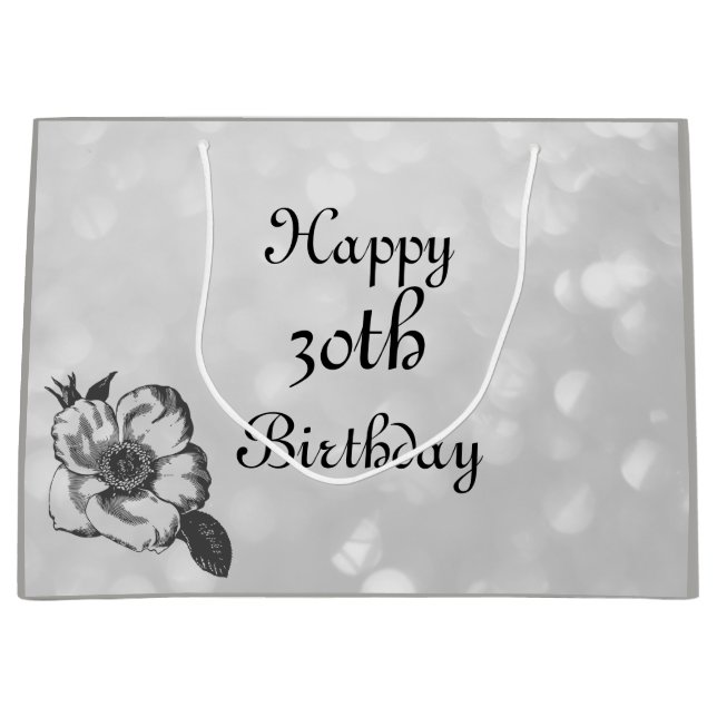 Customise this Happy 30th Birthday Large Gift Bag (Front)