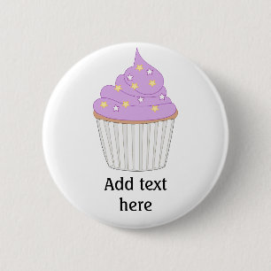 Customise this Lilac Cupcake graphic 6 Cm Round Badge
