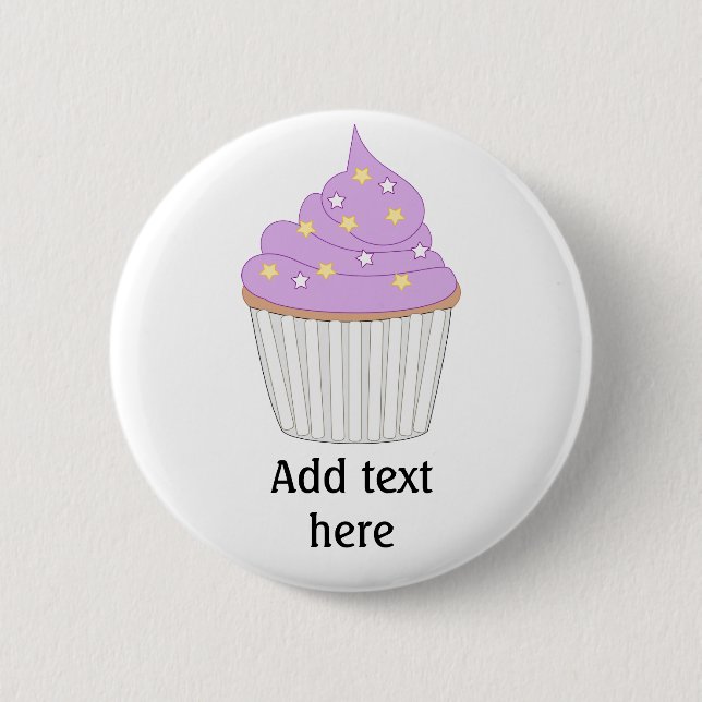 Customise this Lilac Cupcake graphic 6 Cm Round Badge (Front)