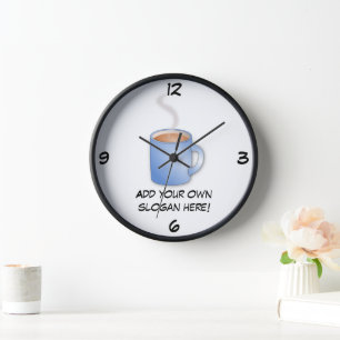 Customise this Mug of Coffee graphic Clock