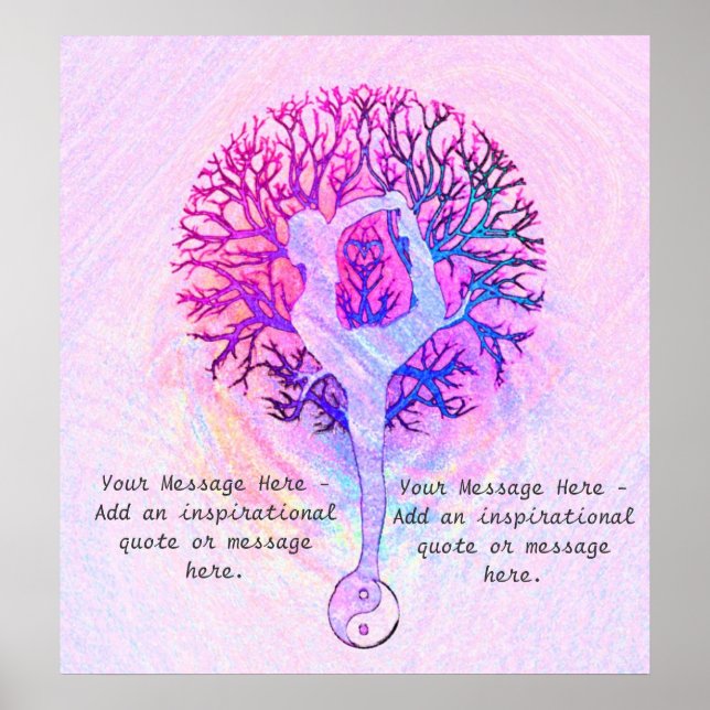 Customise this Poster - Pink Yoga Yin Yang (Front)