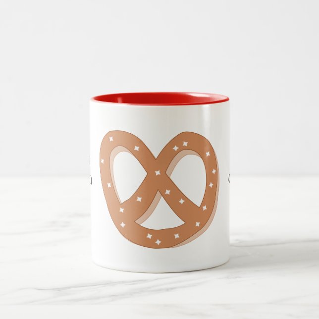 Customise this Pretzel Knot graphic Two-Tone Coffee Mug (Center)