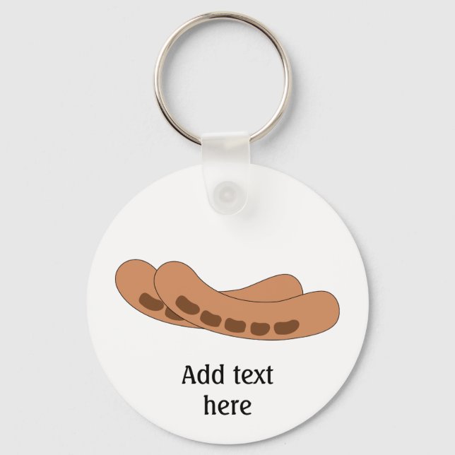 Customise this Sausages graphic Key Ring (Front)