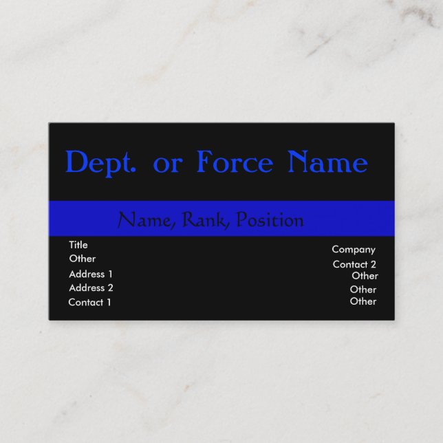 Customise this ThinBlueLine Business Card (Front)