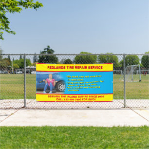 Customise Tire Repair Shop Photo Detailed Text Ban Banner