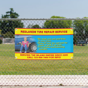 Customise Tire Repair Shop Photo Detailed Text Banner