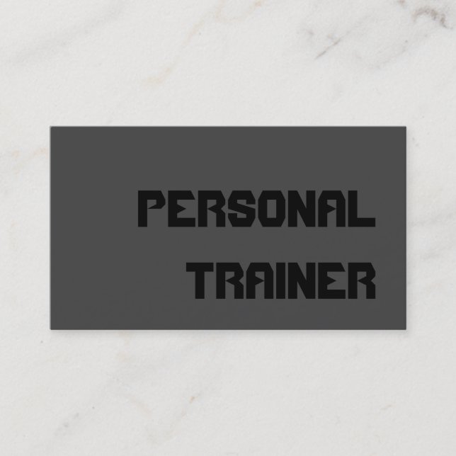 Customise Trendy Grey Fitness Sport Business Card (Front)