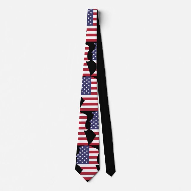 Customise Trump Usa Flag Design Tie (Front)