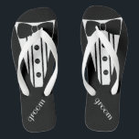 Customise Tuxedo Colour Thongs<br><div class="desc">The perfect touch to your destination beach or poolside wedding. CUSTOMIZE THE COLOR- flip flops with a white formal tuxedo, white shirt and bow tie image. Your groom will marry in style with these fashionable "Formal Tuxedo Flip-Flops" Add a matching wedding gown style for the bride! Please visit my store...</div>