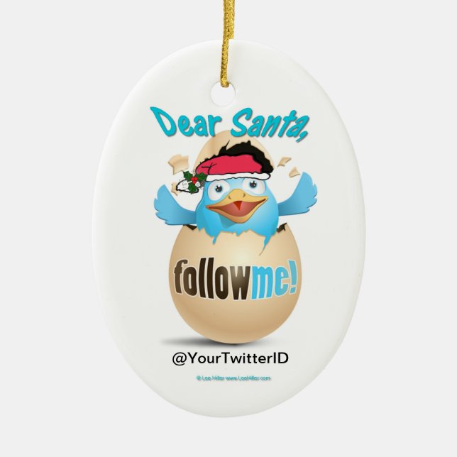 Customise Twitter Dear Santa Holiday Ornament (Front)