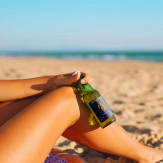 Customise Urban Bear Drinking A Beer Detailed Bottle Label