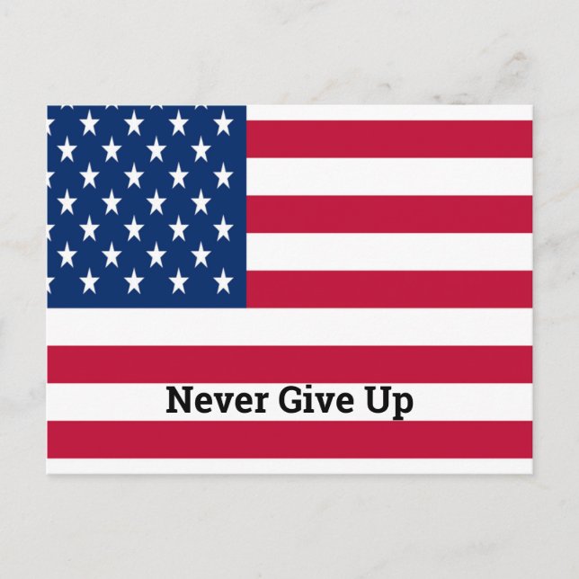 Customise USA flag with quote Postcard (Front)