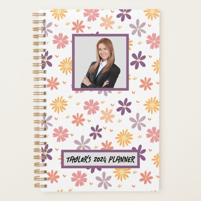 customise Useful Cute Floral Weekly Monthly  Planner (Front)