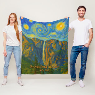 Customise van Gogh Yosemite Valley Family Vacation Fleece Blanket
