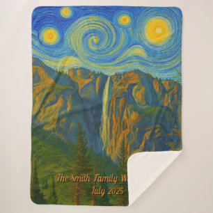 Customise van Gogh Yosemite Valley Family Vacation Sherpa Blanket
