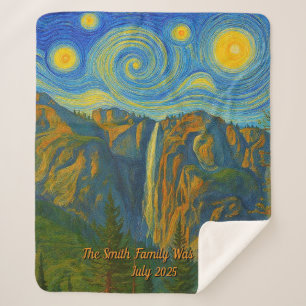 Customise van Gogh Yosemite Valley Family Vacation Sherpa Blanket