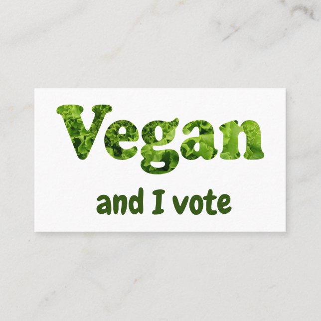 Customise Vegan Activist Voter Business Card (Front)