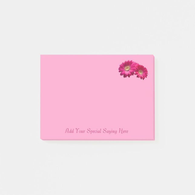 Customise Vibrant Rose Pink Gerbera Daisy Notepad (Front)