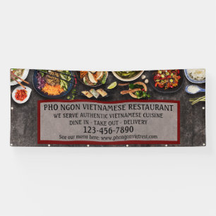 Customise Vietnamese Restaurant Large Wall  Banner