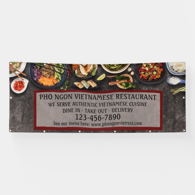 Customise Vietnamese Restaurant Large Wall  Banner (Horizontal)