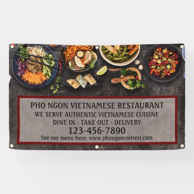 Customise Vietnamese Restaurant Large Wall  Banner (Horizontal)