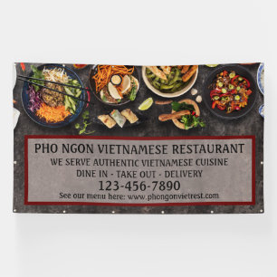 Customise Vietnamese Restaurant Large Wall  Banner