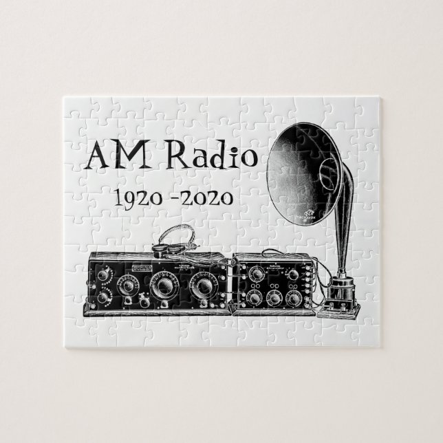 Customise Vintage AM Radio Receiver Jigsaw Puzzle (Horizontal)