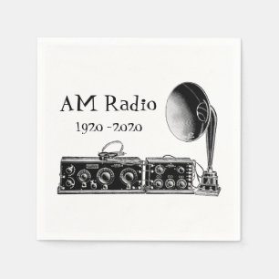 Customise Vintage AM Radio Receiver Napkin