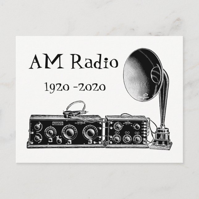 Customise Vintage AM Radio Receiver Postcard (Front)