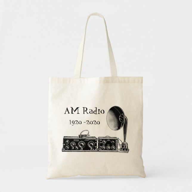 Customise Vintage AM Radio Receiver Tote Bag (Front)