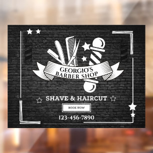 Customise Vintage Barber Shop Poles Symbols Window
