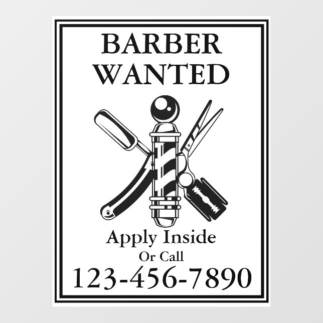 Customise Vintage Barber Wanted Barber Shop  (Sheet)