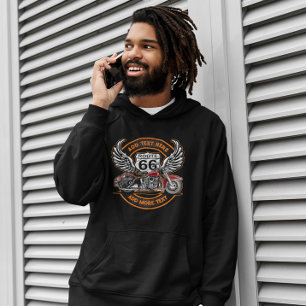 Customise Vintage Motorcycle Route 66 Angel Wings  Hoodie