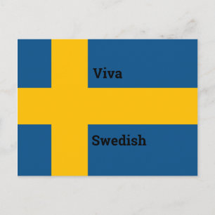 Customise Viva Swedish Flag Design Postcard