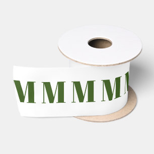Customise w Initial letter Green White Christmas Satin Ribbon