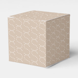 Customise w/Initial, White Letter, beige tan gift Favour Box