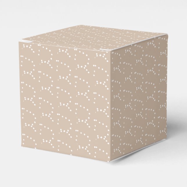 Customise w/Initial, White Letter, beige tan gift Favour Box (Front Side)