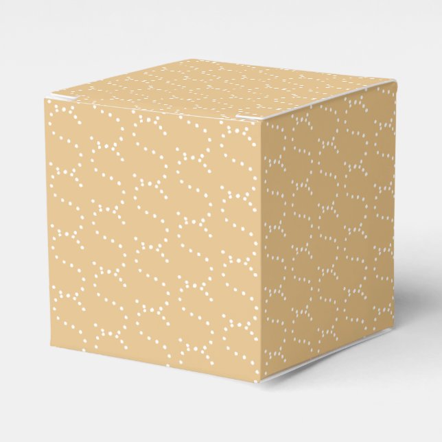 Customise w/Initial, White Letter, camel khaki Favour Box (Front Side)