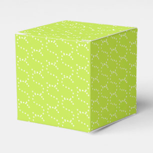 Customise w/Initial, White Letter lime green white Favour Box