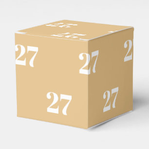Customise w/Initial White Letter Number camel gift Favour Box